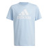 Camiseta adidas Essentials Big Logo Cotton Infantil Azul/Blanco