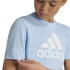 Camiseta adidas Essentials Big Logo Cotton Infantil Azul/Blanco