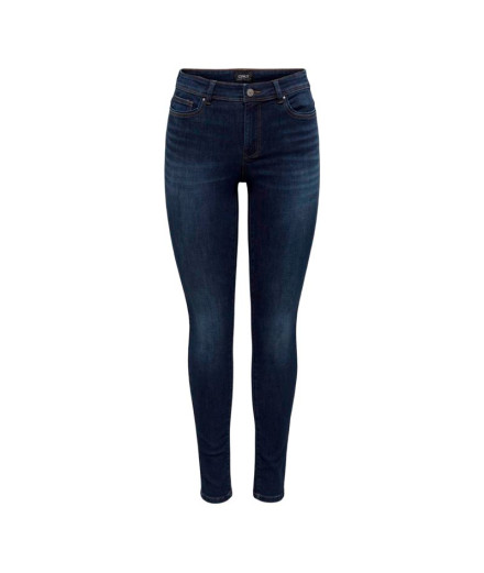Pantalón Only Onlwauw Mid Bj581 Dark Blue Denim Mujer