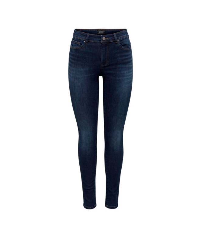 Pantalón Only Onlwauw Mid Bj581 Dark Blue Denim...