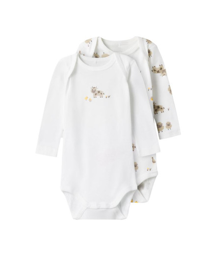 Body Name It 2PFarm Animals Pelele Bright White Bebés