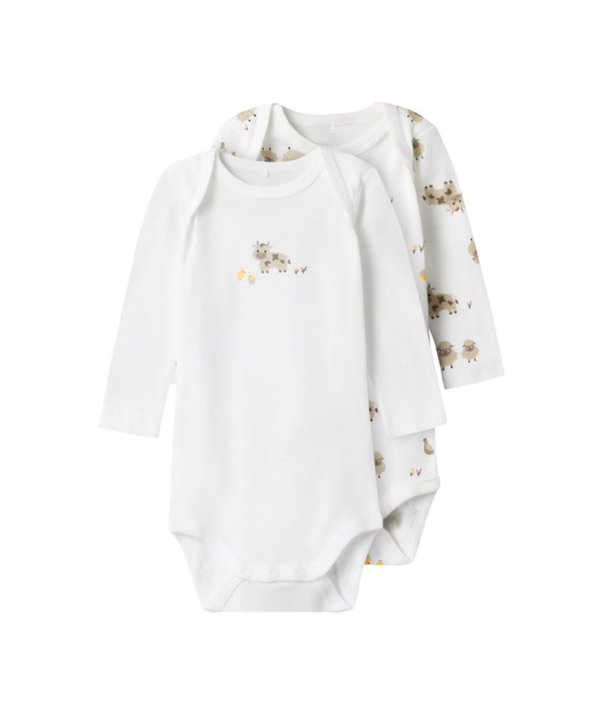Body Name It 2PFarm Animals Pelele Bright White...