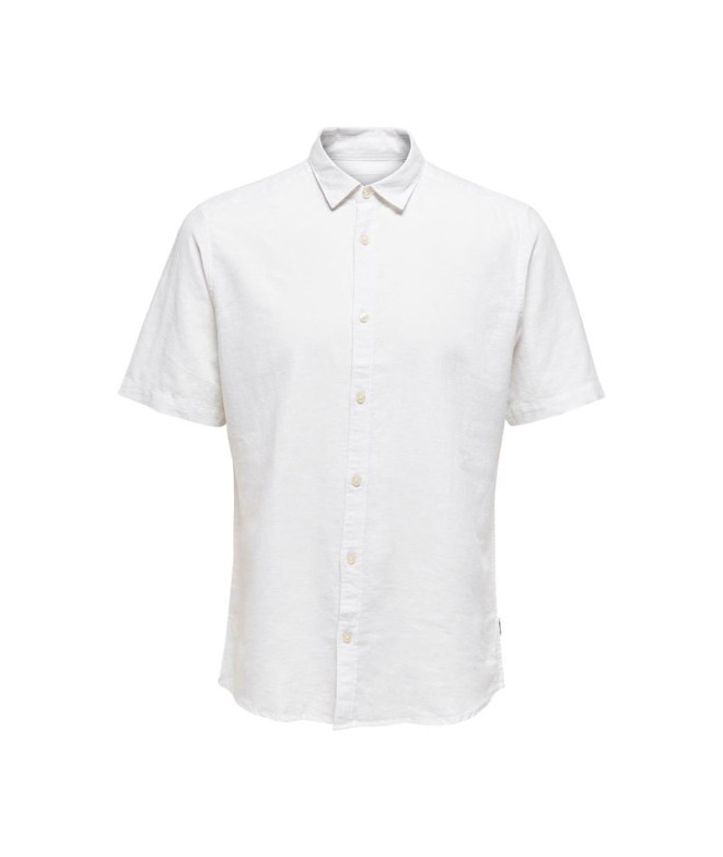 Camisa Only & Sons caiden Ss Solid Linen White...