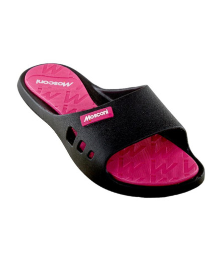 Chanclas Mosconi Olympic Negro - Fuxia Mujer