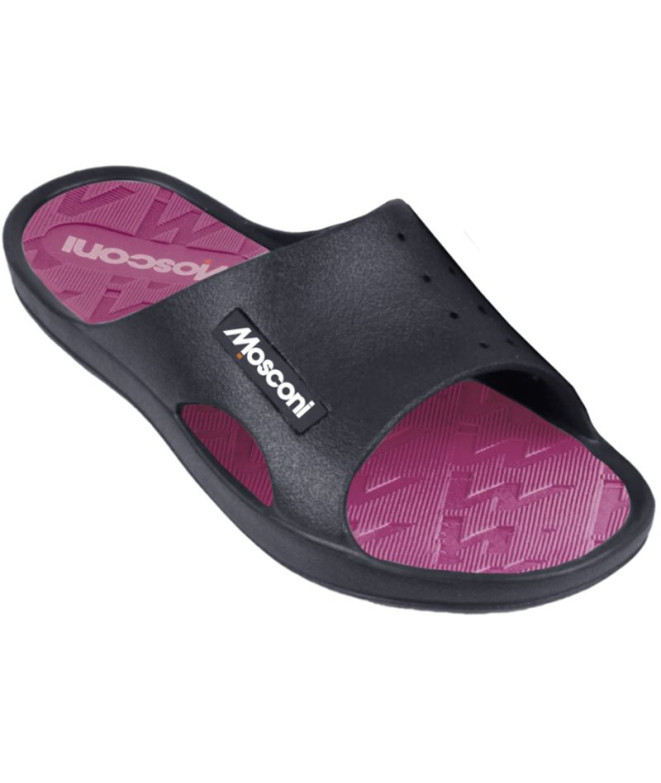 Chancla de natación Mosconi Pool Mujer Negro-Fuxia