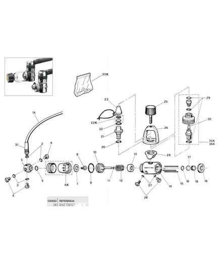 Tapon Hp 7/16" 1ª Etapa Reg. Cressi