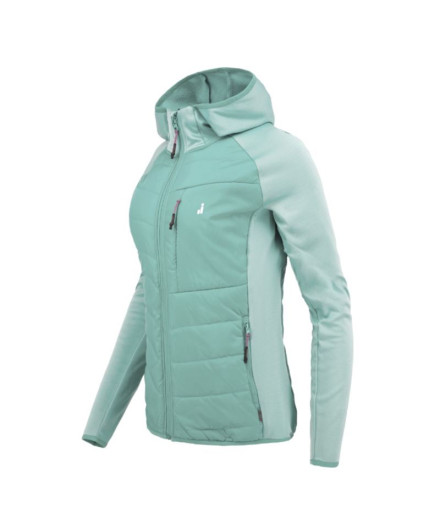 Anorack de Montaña Joluvi Hybrid 2.0 Mujer Verde Tiza