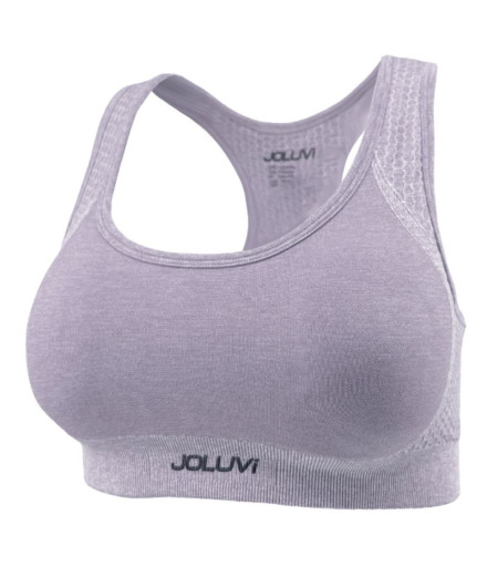 Sujetador Deportivo de Fitness Joluvi Lara Mujer Lila Vigore
