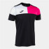Camiseta Manga Corta Joma Crew V Hombre Negro Rosa Blanco