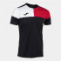 Camiseta Manga Corta Joma Crew V Hombre Negro Rojo Blanco