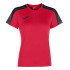 Camiseta Manga Corta Joma Academy Mujer Rojo Negro