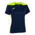 Camiseta Manga Corta Joma Championship VI Mujer Marino Amarillo Flúor