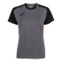 Camiseta de Fútbol Joma Academy IV Manga Corta Mujer Gris Melange Negro