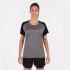 Camiseta de Fútbol Joma Academy IV Manga Corta Mujer Gris Melange Negro