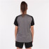Camiseta de Fútbol Joma Academy IV Manga Corta Mujer Gris Melange Negro