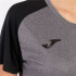 Camiseta de Fútbol Joma Academy IV Manga Corta Mujer Gris Melange Negro