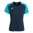 Camiseta de Fútbol Joma Academy IV Manga Corta Mujer Marino Turquesa Flúor