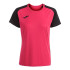 Camiseta de Fútbol Joma Academy IV Manga Corta Mujer Fucsia Negro