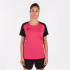 Camiseta de Fútbol Joma Academy IV Manga Corta Mujer Fucsia Negro