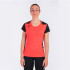 Camiseta de Running Joma Record II Manga Corta Mujer Coral Flúor Negro