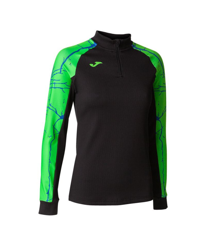 Sudadera Joma Elite IX Mujer Negro Verde Flúor