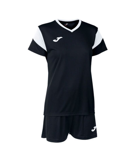 Conjunto de Fútbol Joma Phoenix Mujer Negro Blanco