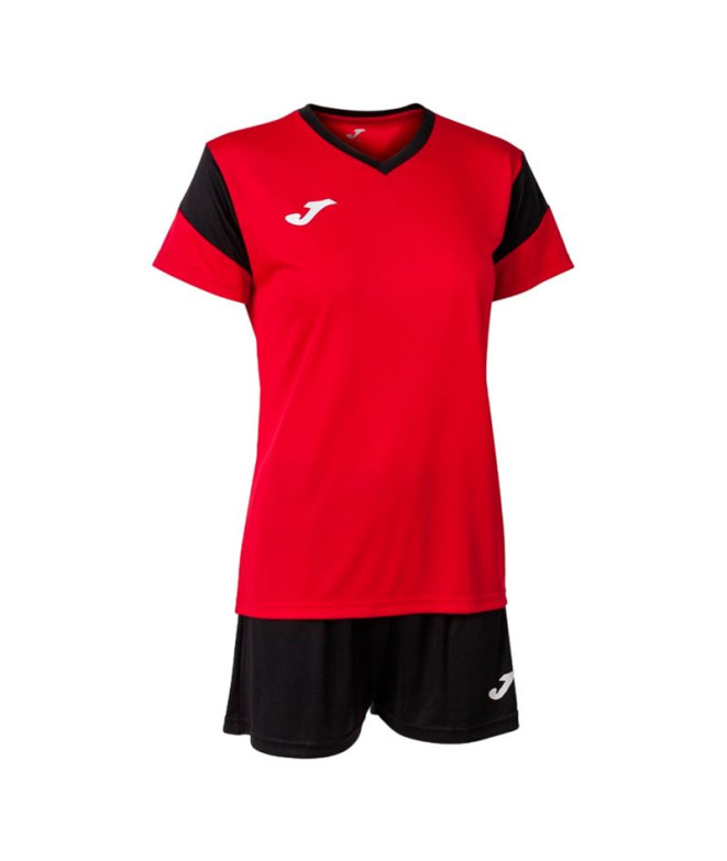 Conjunto de Fútbol Joma Phoenix Mujer Rojo Negro