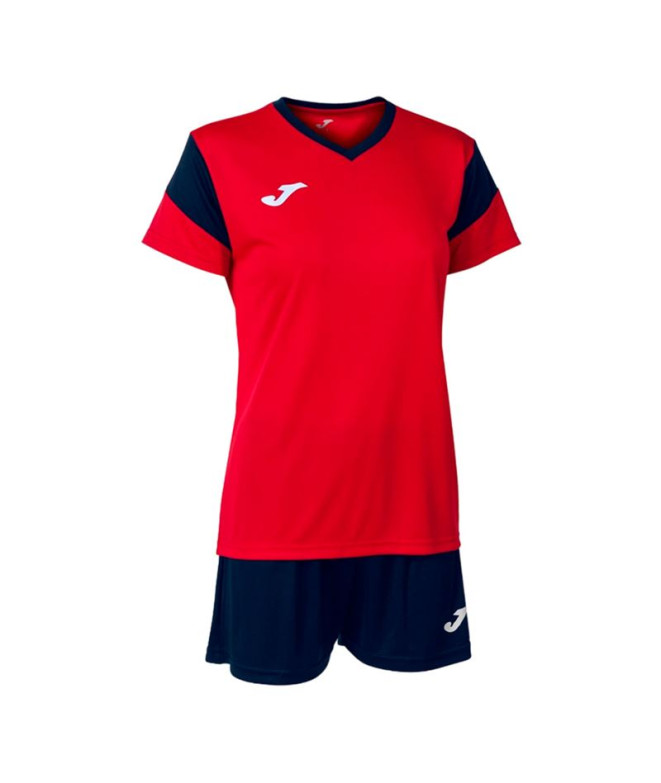 Conjunto de Fútbol Joma Phoenix Mujer Rojo Marino