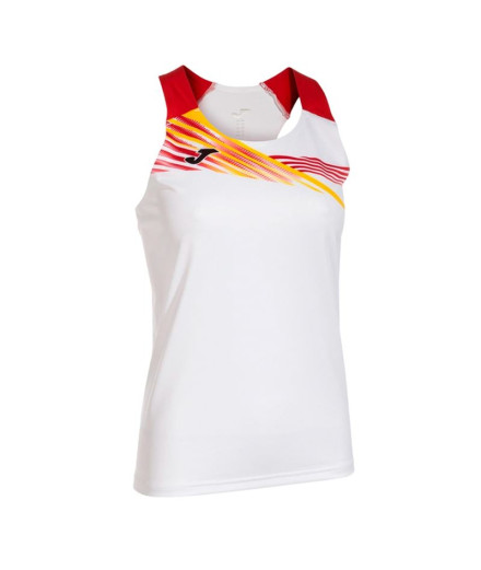 Camiseta de Running Joma Tirantes Elite X Blanco Rojo Niña
