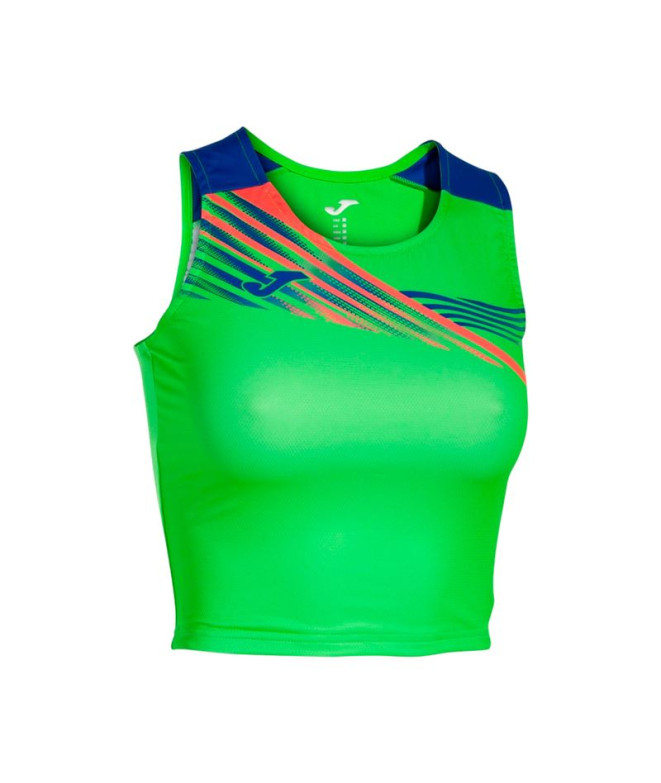 Top de Running Joma Elite X Verde Flúor Royal Niña