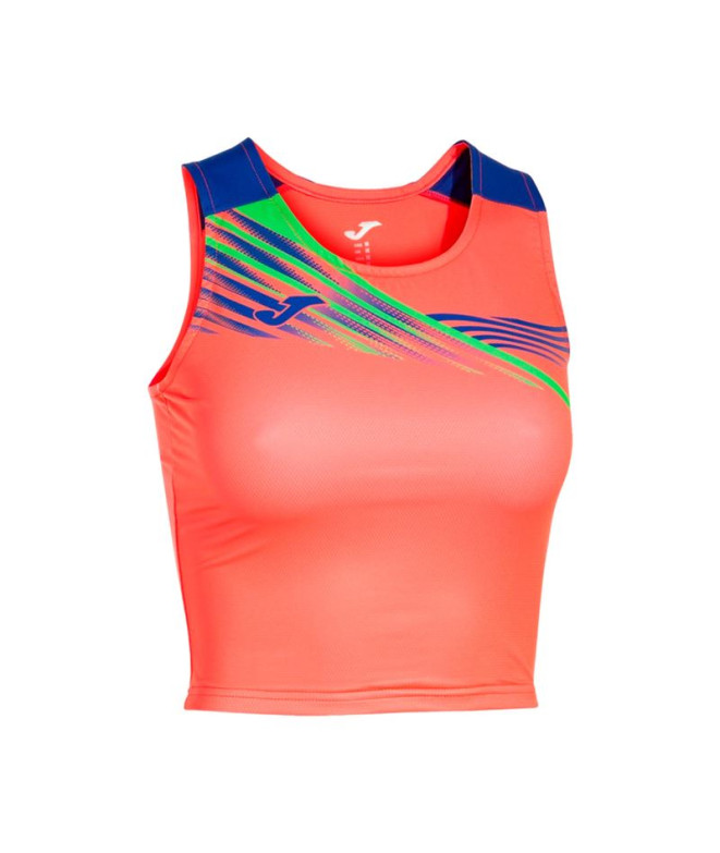 Top de Running Joma Elite X Coral Fluor Royal Niña