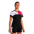 Camiseta de Fútbol Joma Manga Corta Crew V Negro Rosa Blanco Niña