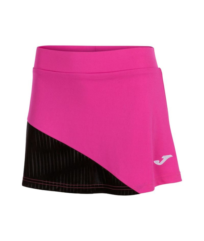 Falda de Tenis Joma Montreal Rosa Flúor Negro Niña