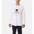 Camiseta Champion Long Sleeve Crewneck T-Shirt Hombre Blanco