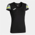 Camiseta Manga Corta Joma Elite XI Mujer Negro Amarillo Fluor