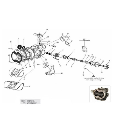 Pomo Regulacion 2ª Etapa Ellipse Balanced Cressi