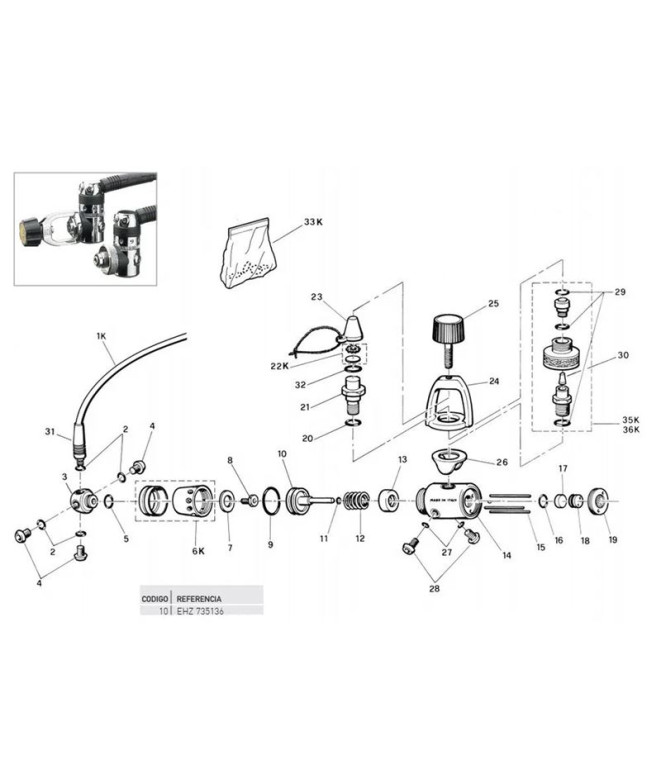 Piston 1ª Etapa Ac9-Ac10 Cressi