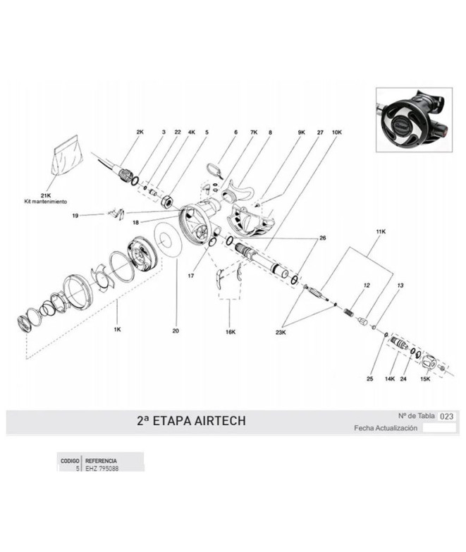 Tuerca Fijacion 2ª Etapa Air- Tech Cressi