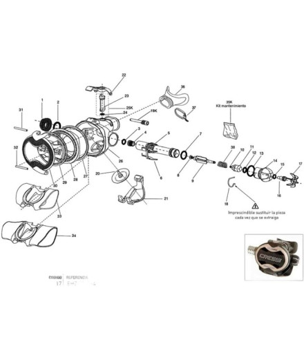 Embellecedor Pomo Ellipse Bala Nced Cressi