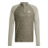 Camiseta de Fitness Gym+ 3 Bandas 1/4Zip Hombre Marrón