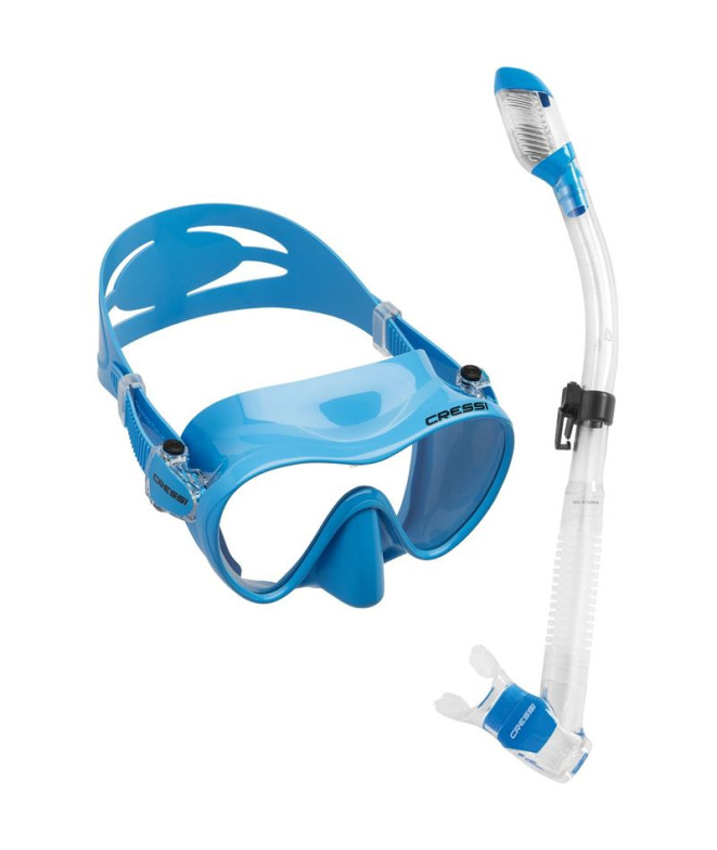 Kit de Buceo Cressi F1 + Dry Unisex Azul