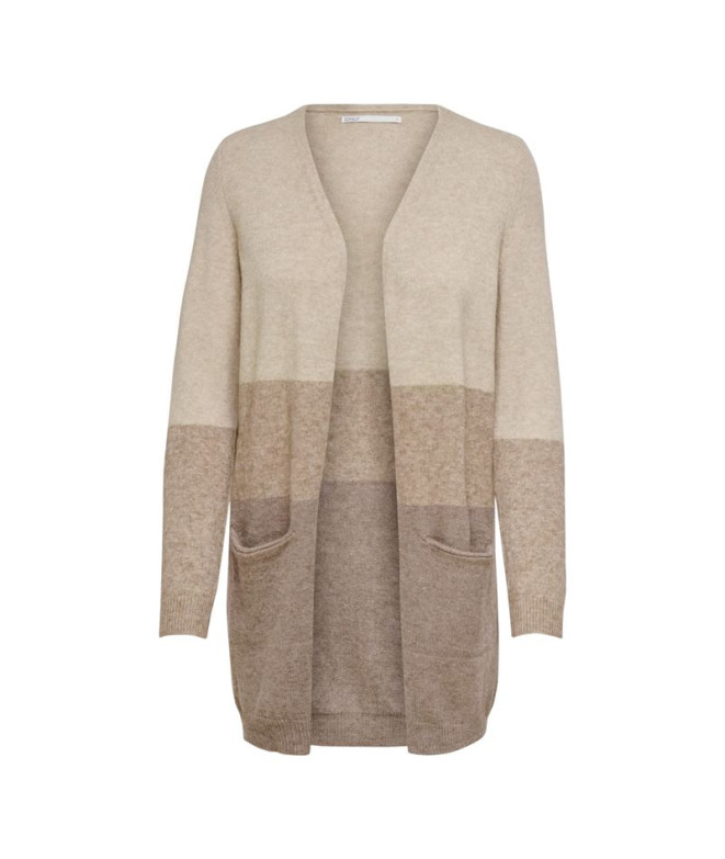Sudadera Only queen Long Cardigan Sand Mujer