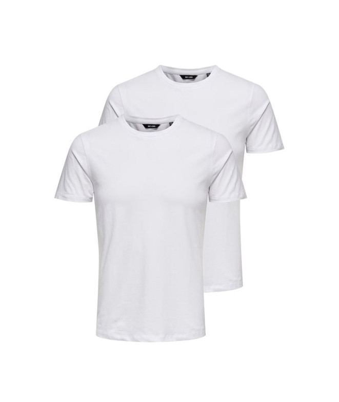 Camiseta Only & Sons basic Slim 2-Pack White...