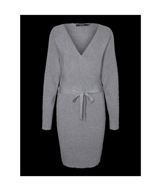Vestido Vero Moda hollyrem V-Neck Medium Grey...