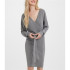Vestido Vero Moda hollyrem V-Neck Medium Grey Melange Mujer
