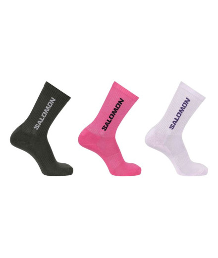 Calcetines de Montaña Salomon 365 Crew Knockout Rosa/Negro