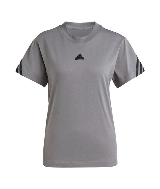 Camiseta Adidas Future Icons 3 Bandas Mujer Gris