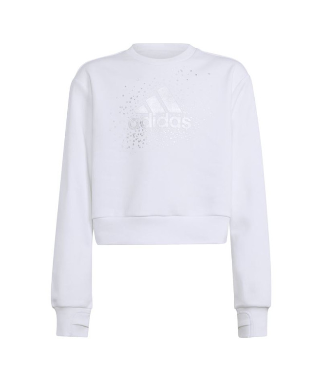 Sudadera adidas Glam Crew Niña Blanco