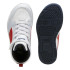 Bota de Fútbol Puma Ebound V6 Mid Silver Mist Cl Infantil Gris/Rojo/Blanco
