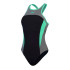 Bañador de Natación Speedo Mujer High Neck Splice Cross Back Negro/Verde
